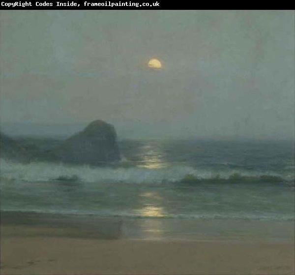 Lionel Walden Moonlight Over the Coast, oil painting by Lionel Walden